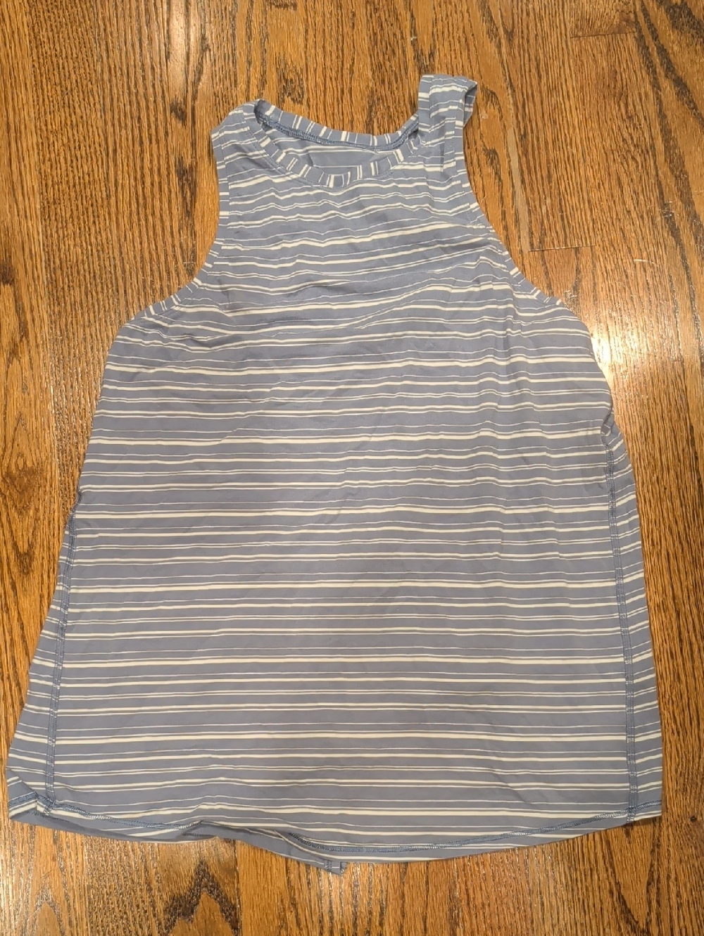All Tied Up Tank, Cut Back Stripe in Tempest Blue White